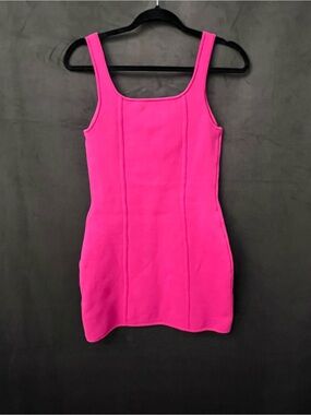 Aritzia Babaton Hot Pink Ribbed Tank Dress